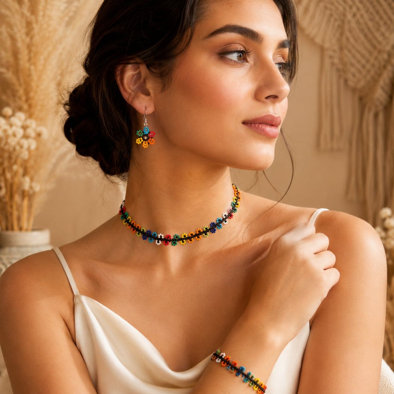 Phoolrang Melody Seed Bead Choker Set