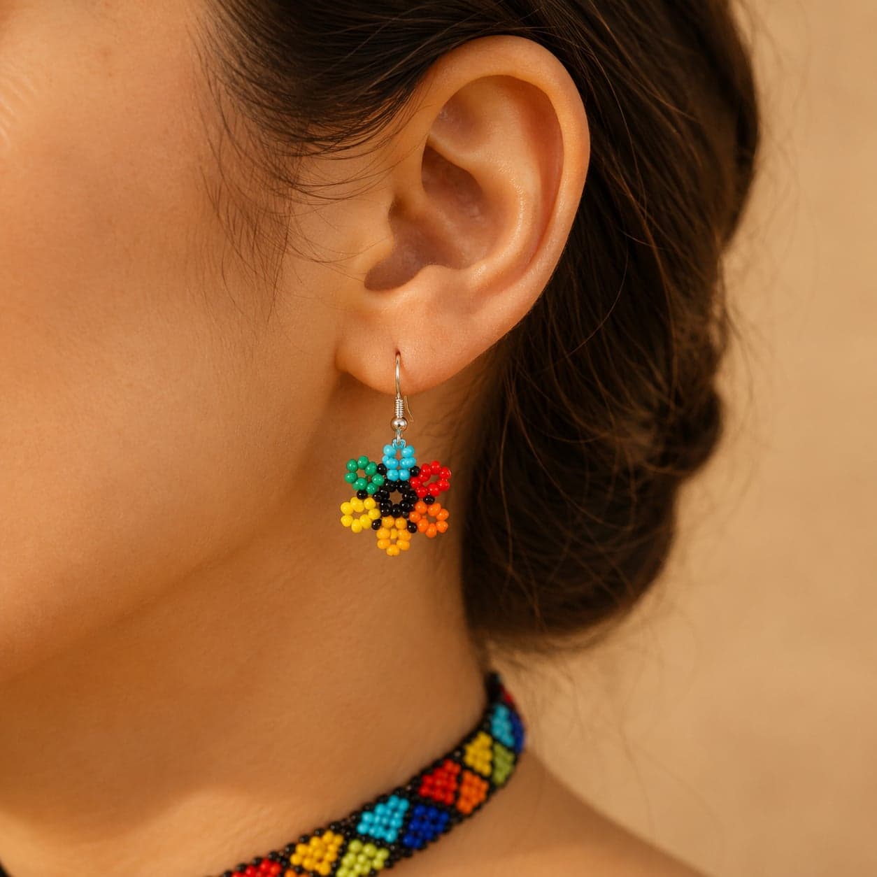 Rangrekha Huichol-Inspired Seed Bead Choker Set alternate view