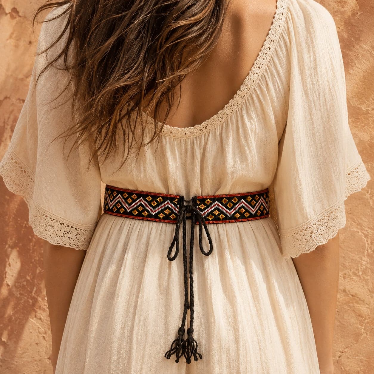 Desert Rhythm Hand-Beaded Tribal Waist Belt alternate view