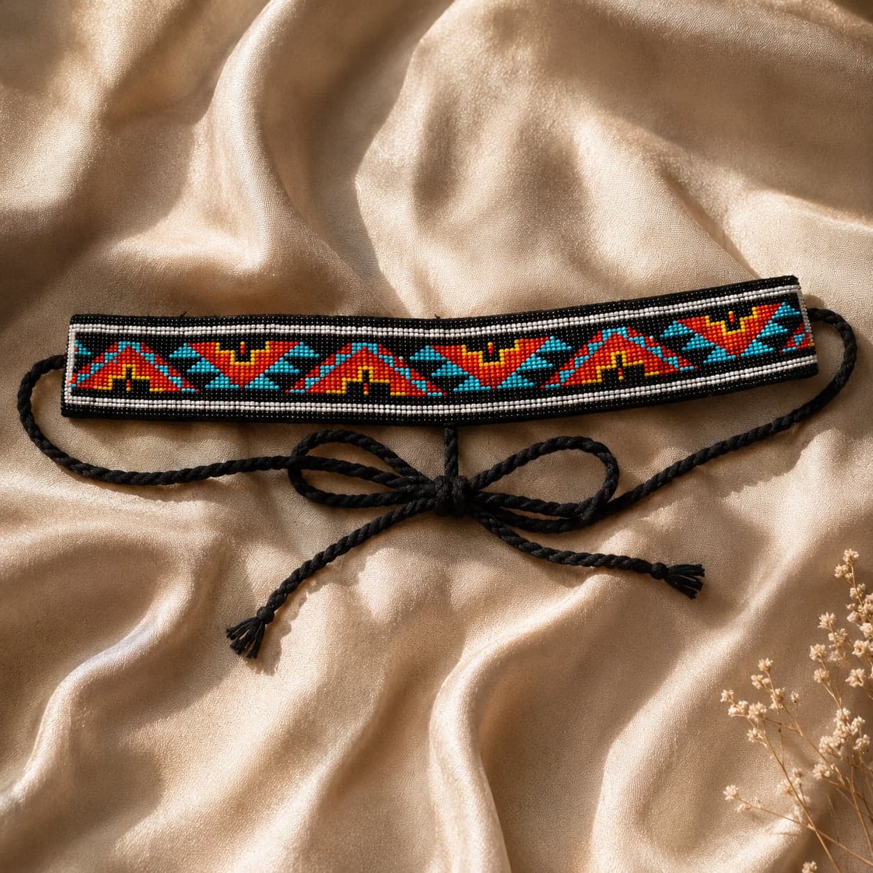Mosaic Muse Hand-Beaded Tribal Waist Belt alternate view