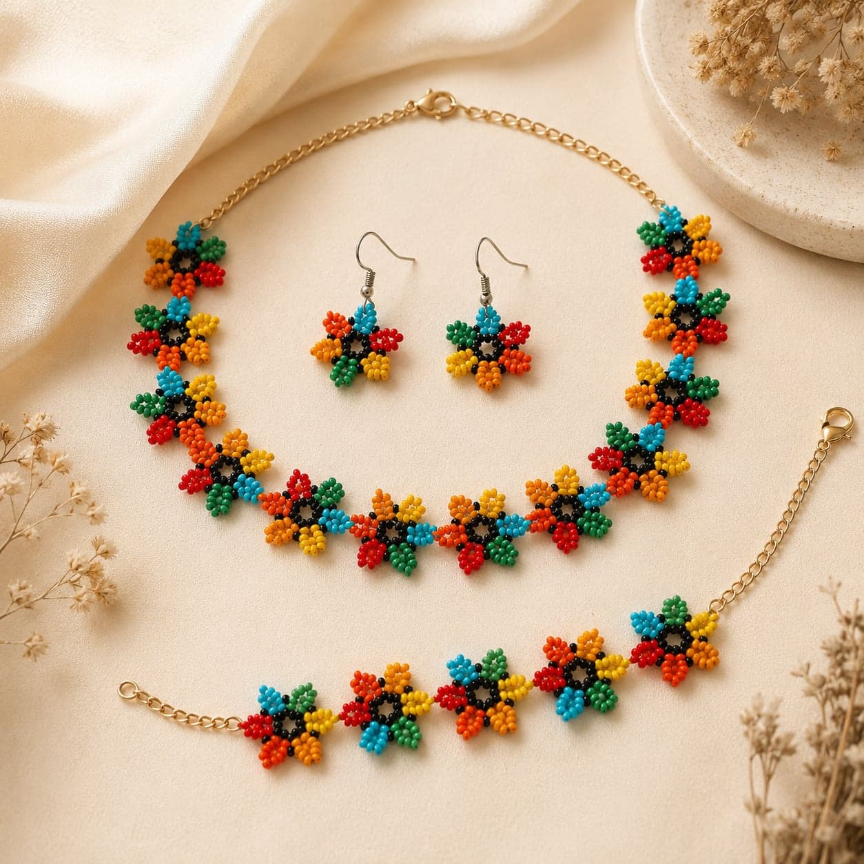 Rangpushp Fiesta Seed Bead Choker Set alternate view