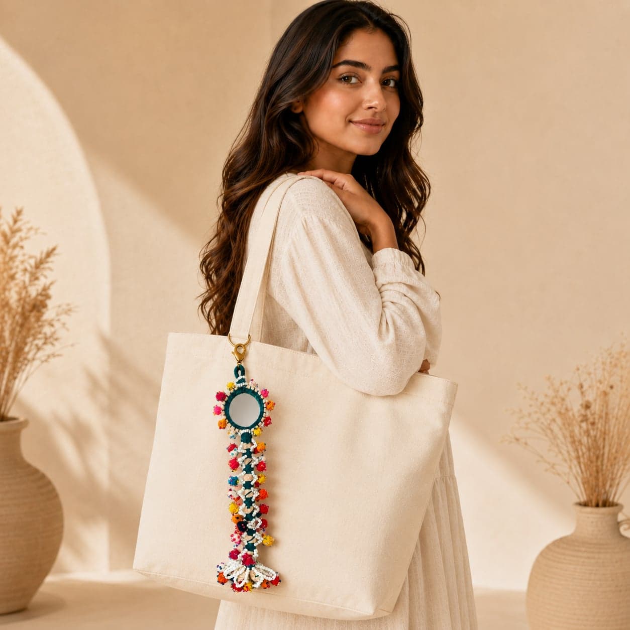 Meher Rang Patwa Mirror Tassel Charm